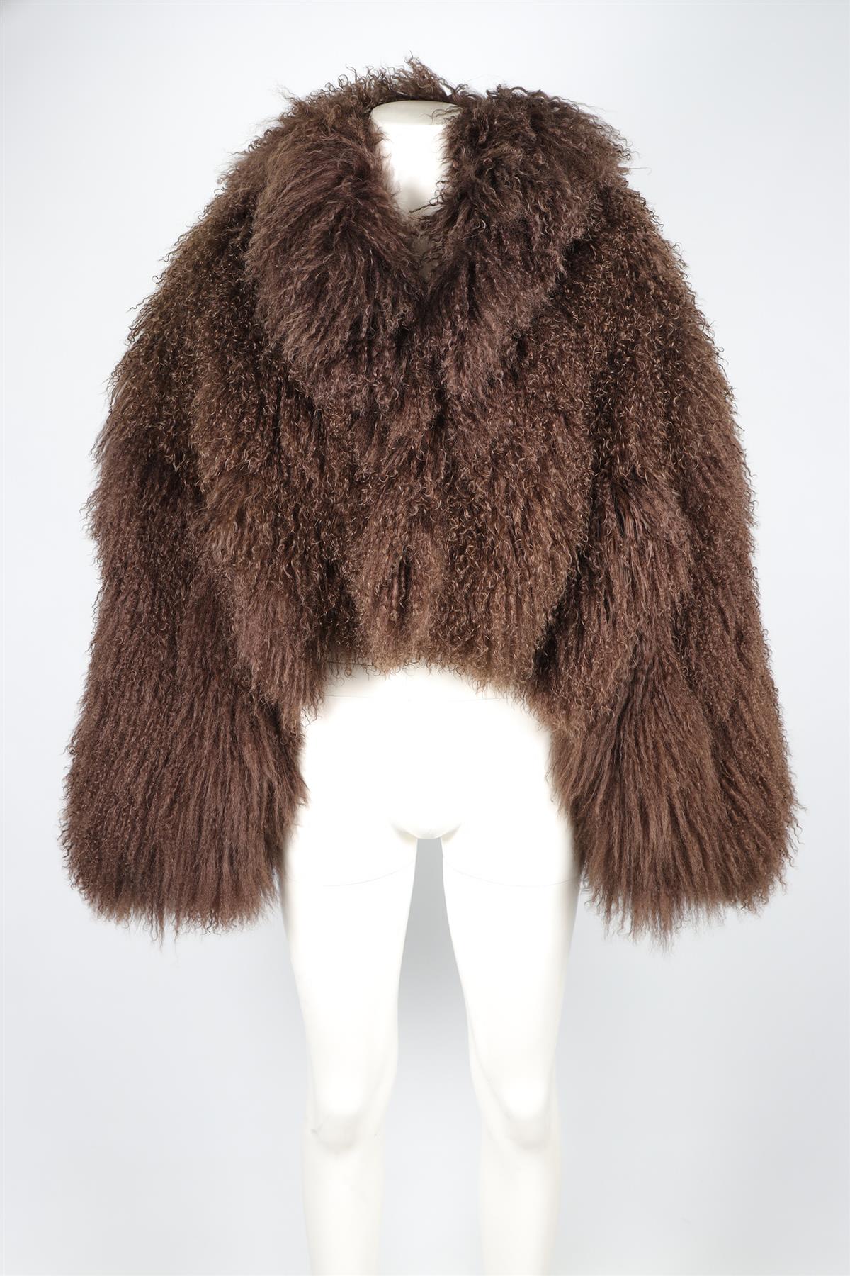 MAGDA BUTRYM BROWN SHEARLING JACKET FR 36 UK 8