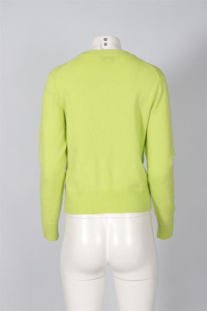 VINCE GREEN CASHMERE SWEATER SMALL