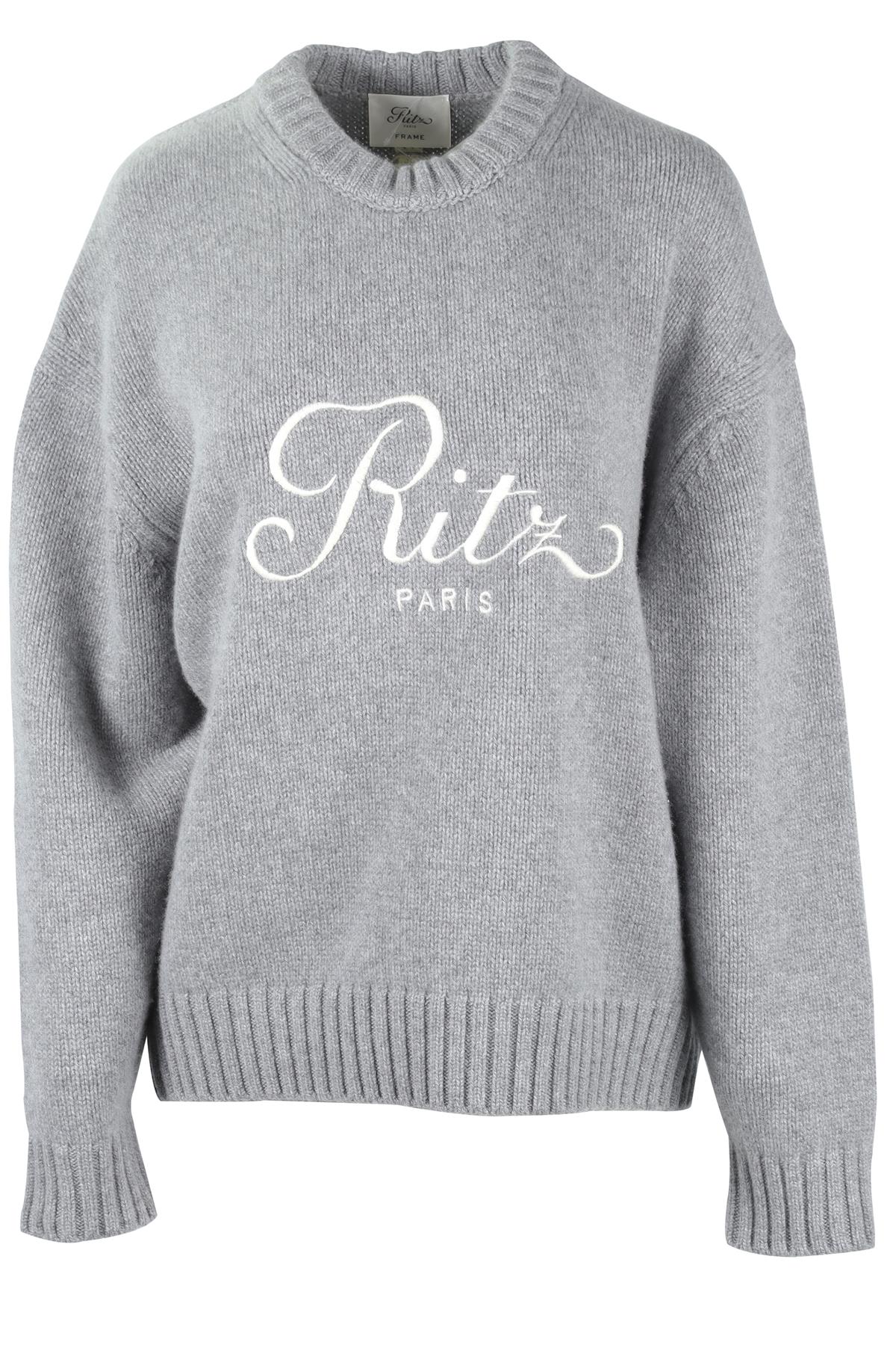 FRAME + RITZ PARIS GREY CASHMERE SWEATER MEDIUM