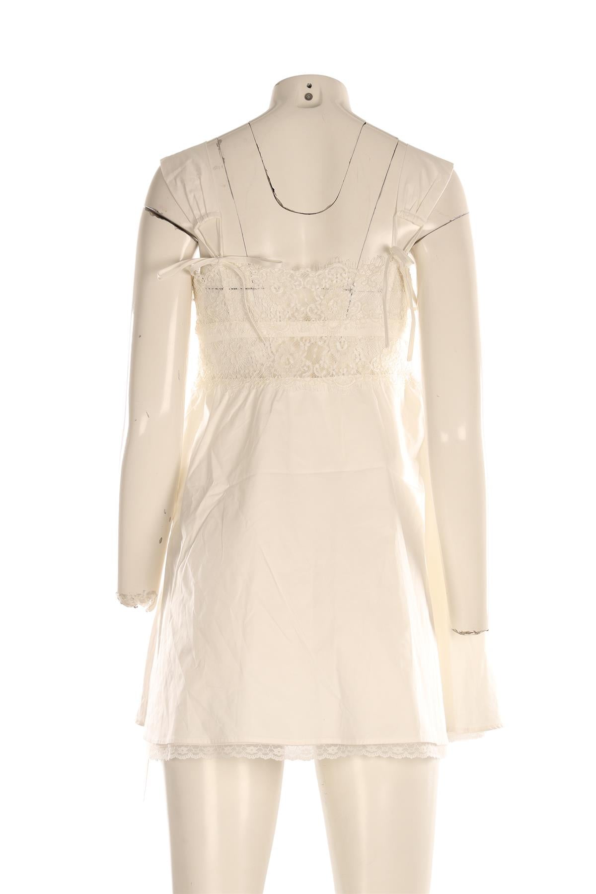 FOR LOVE & LEMONS WHITE COTTON MINI DRESS SMALL