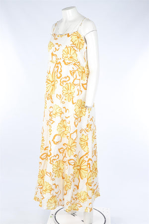 FAITHFULL THE BRAND YELLOW LINEN MAXI DRESS UK 16