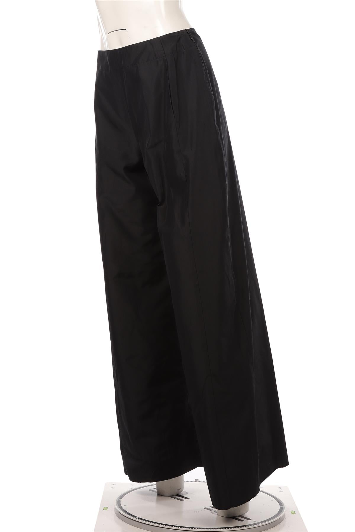 ETRO BLACK TAFFETA WIDE LEG PANTS IT 42 UK 10
