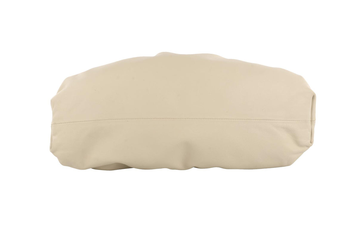 BOTTEGA VENETA ECRU POUCH LARGE LEATHER CLUTCH