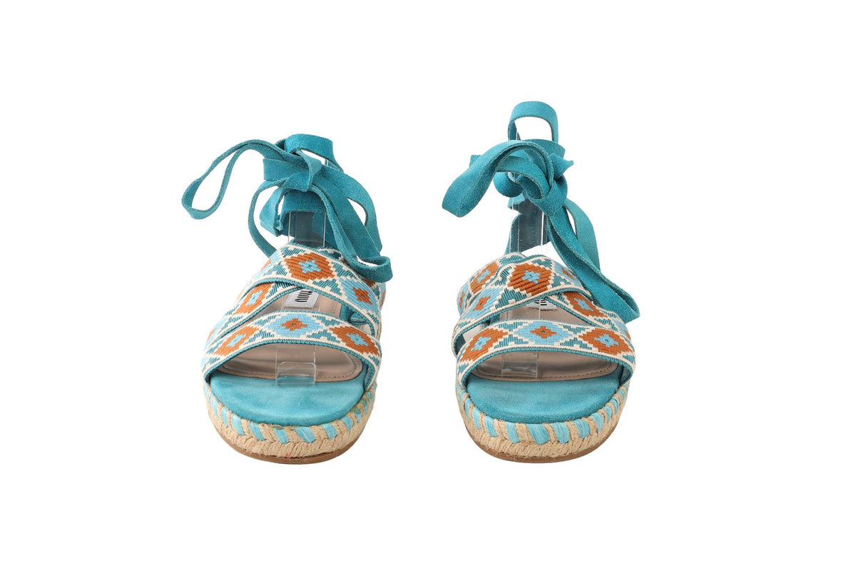 MIU MIU BLUE SUEDE SANDALS EU 38 UK 5 US 8
