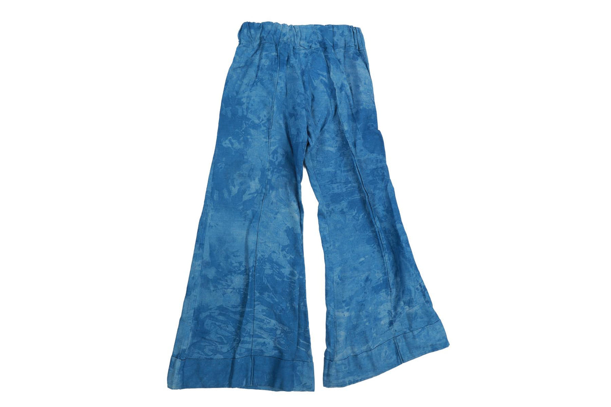 THANK YOU HAVE A GOOD DAY BLUE COTTON WIDE LEG PANTS SMALL