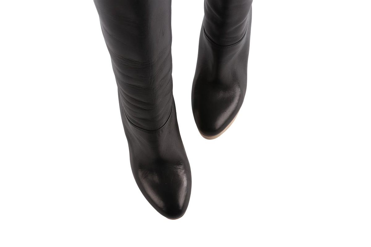 MARNI BLACK LEATHER KNEE HIGH BOOTS EU 37.5 UK 4.5 US 7.5