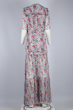 VERONICA BEARD MULTI SILK MAXI DRESS MEDIUM