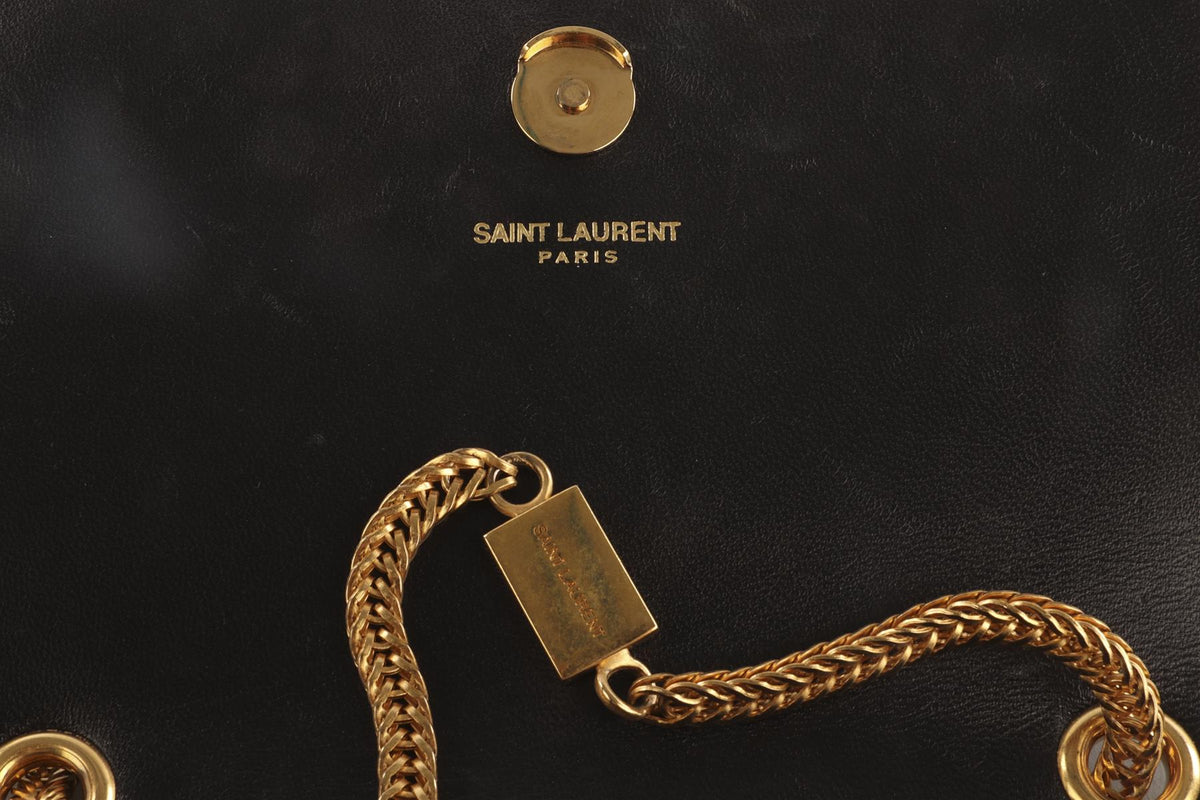 SAINT LAURENT BLACK KATE SMALL TASSEL SUEDE SHOULDER BAG