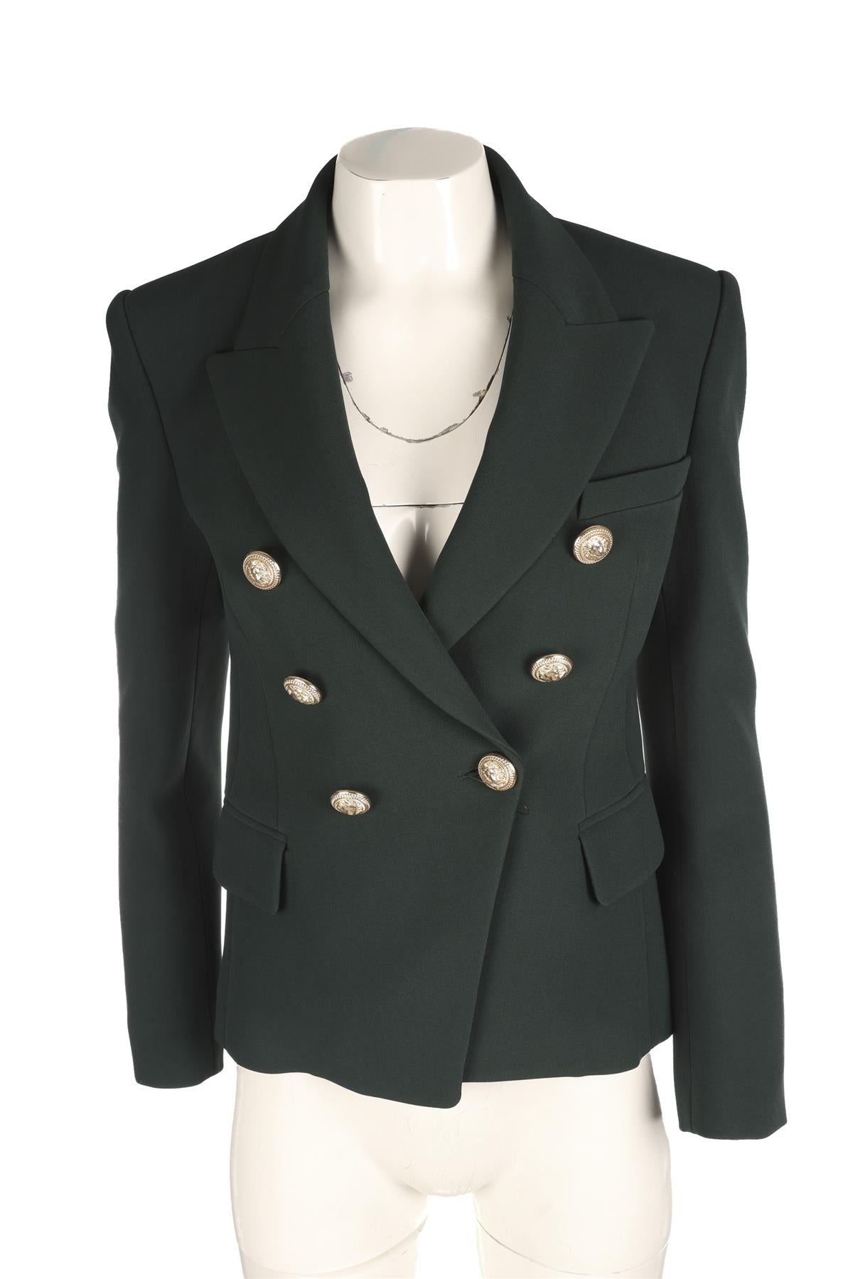 BALMAIN GREEN COTTON BLAZER FR 38 UK 10