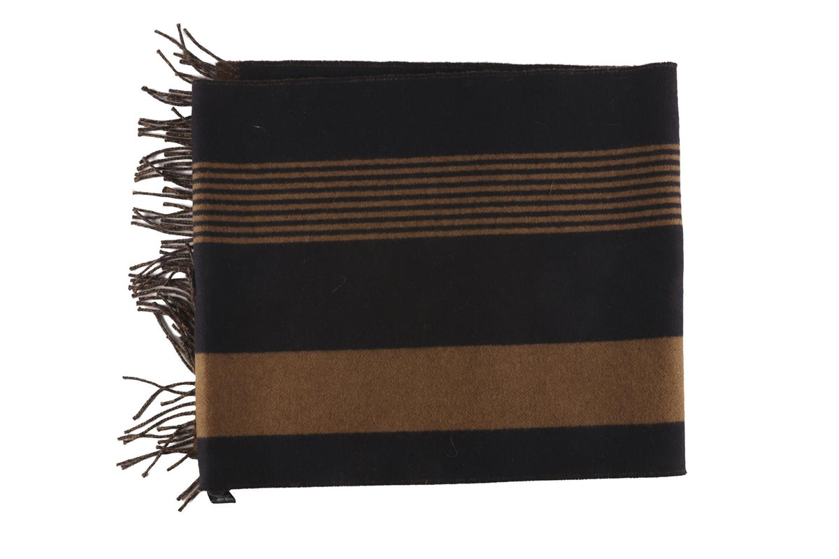HERMÈS NAVY CASAQUE SANGLE A BOUCLE CASHMERE SCARF