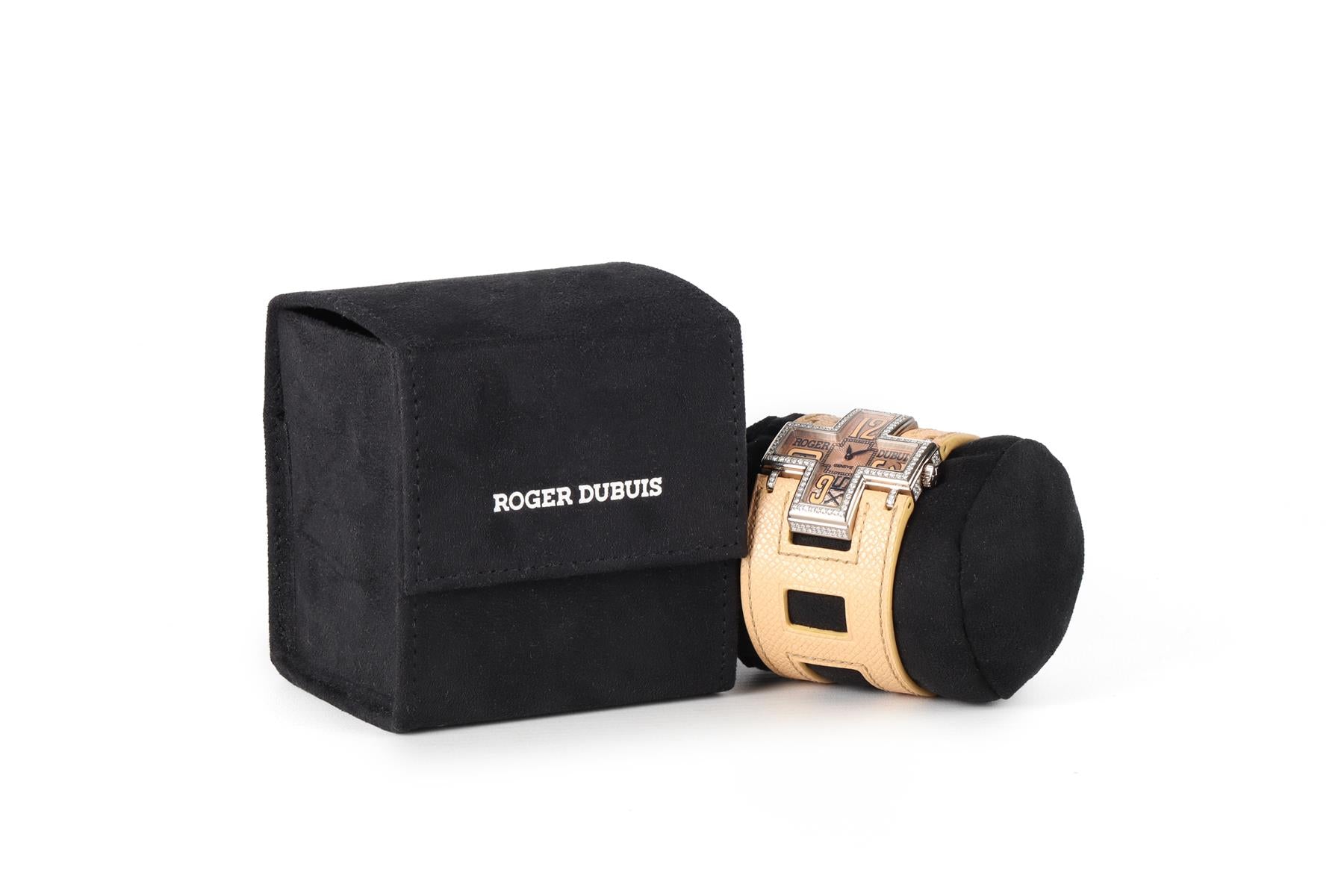 ROGER DUBUIS FOLLOW ME 18K WHITE GOLD AND DIAMOND WATCH