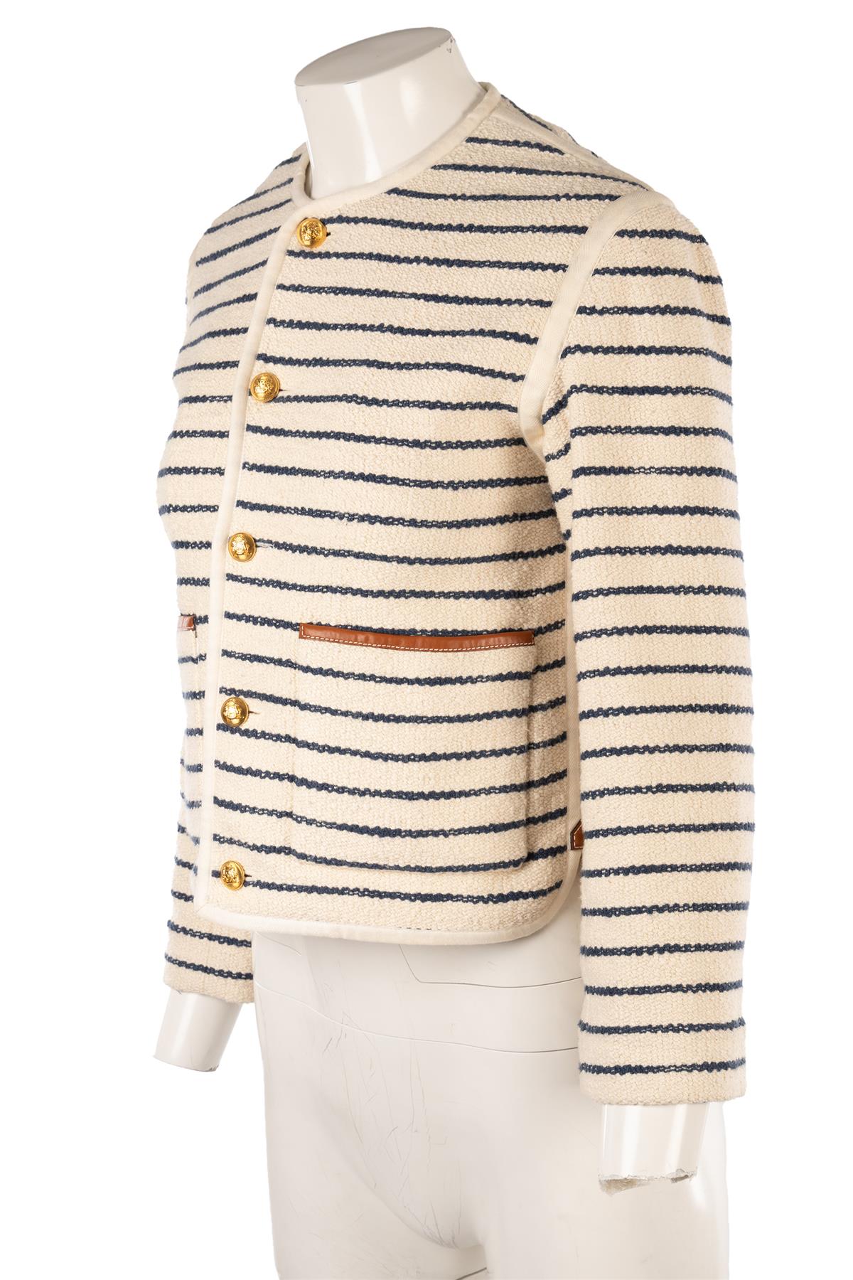 CELINE CREAM COTTON JACKET FR 34 UK 6