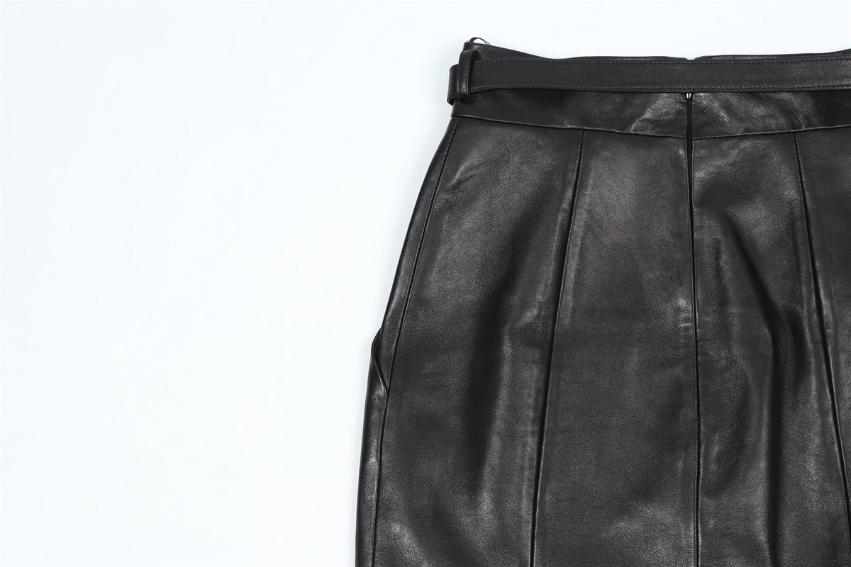 ALEXANDRE VAUTHIER CRYSTAL AND LEATHER MINI SKIRT IT 36 UK 4