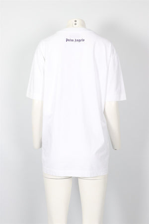 PALM ANGELS WHITE COTTON T-SHIRT MEDIUM