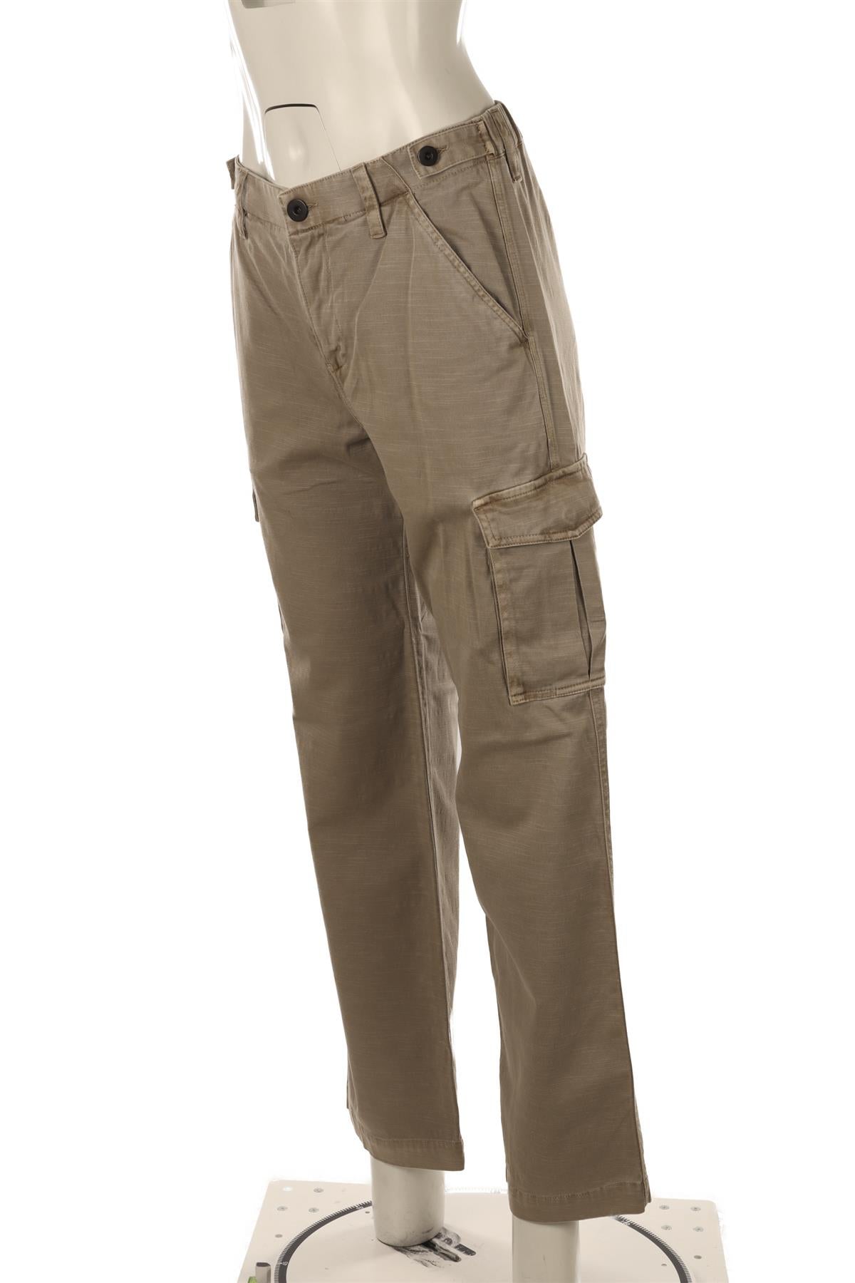 JAMES PERSE BEIGE COTTON CARGO PANTS UK 8