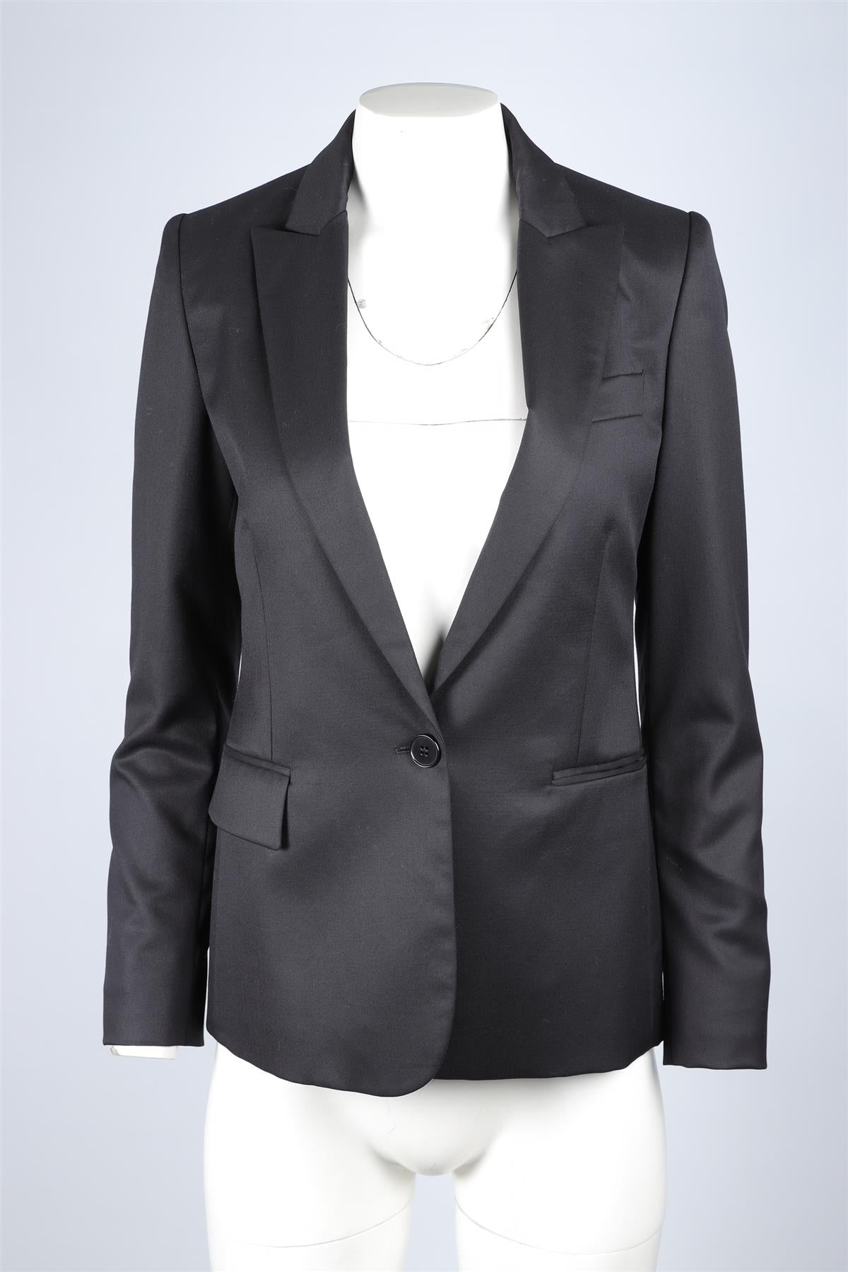 STELLA MCCARTNEY BLACK WOOL BLAZER IT 36 UK 4