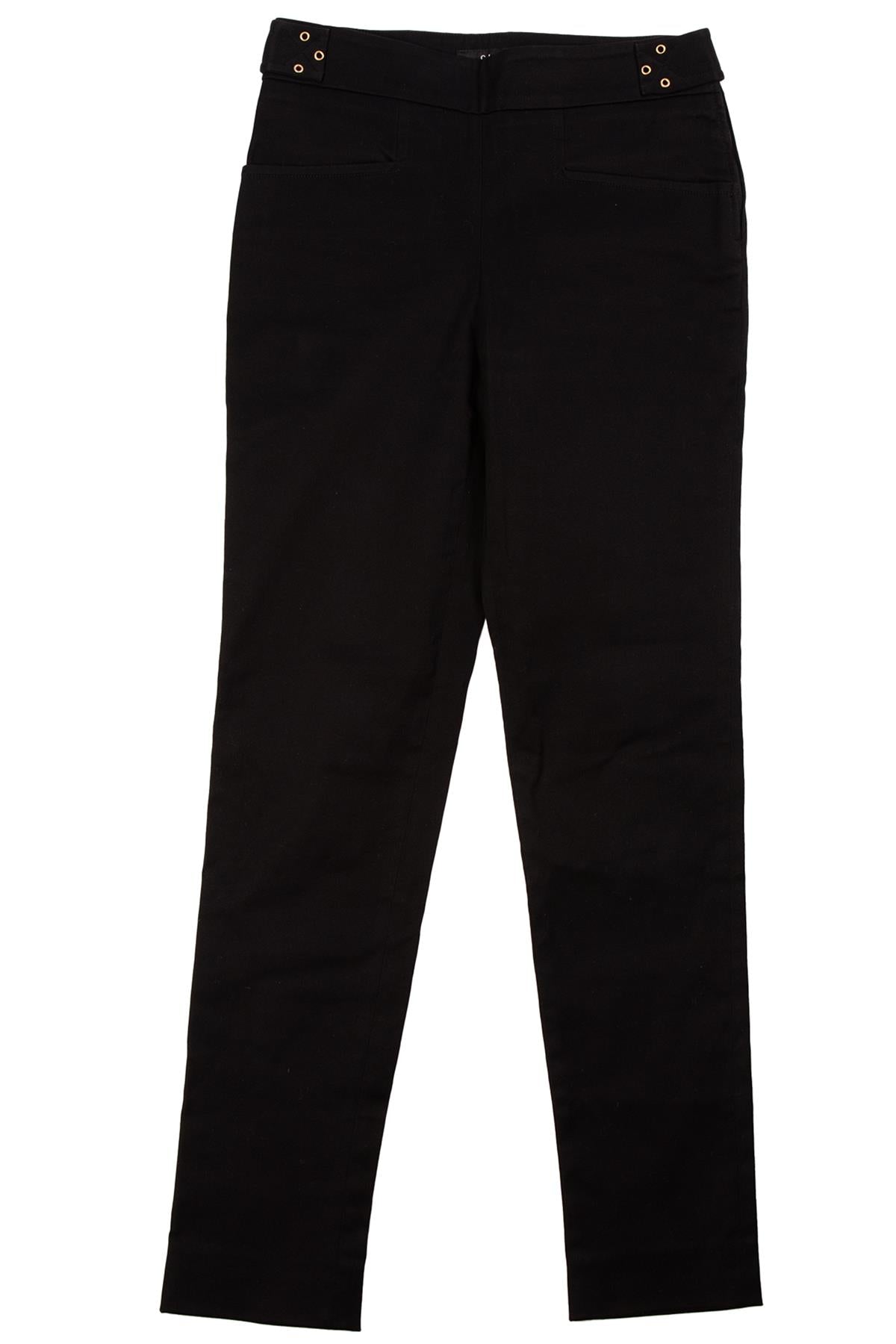 GUCCI BLACK VINTAGE WOOL STRAIGHT LEG PANTS IT 38 UK 6