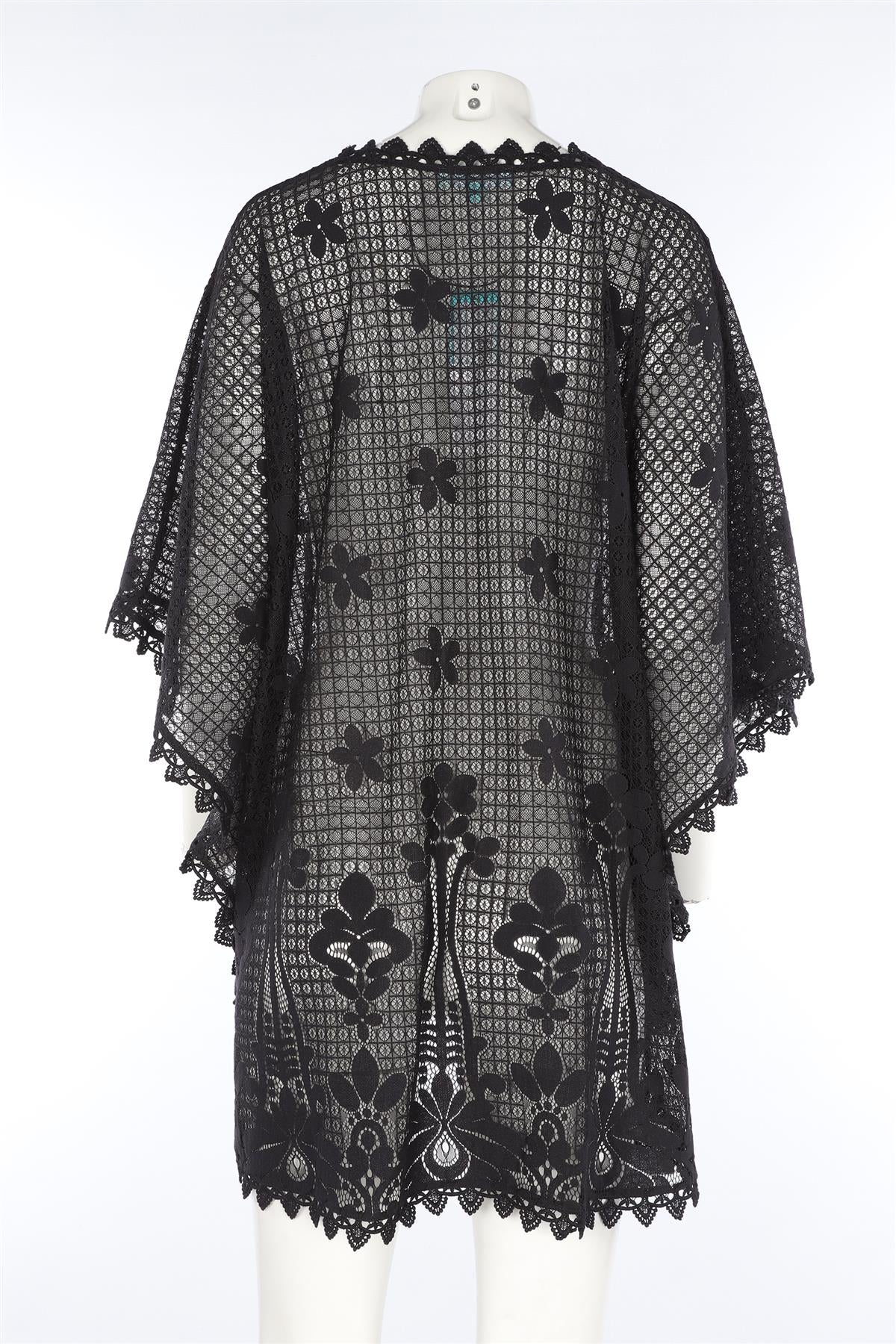 MELISSA ODABASH BLACK LACE KAFTAN ONE SIZE