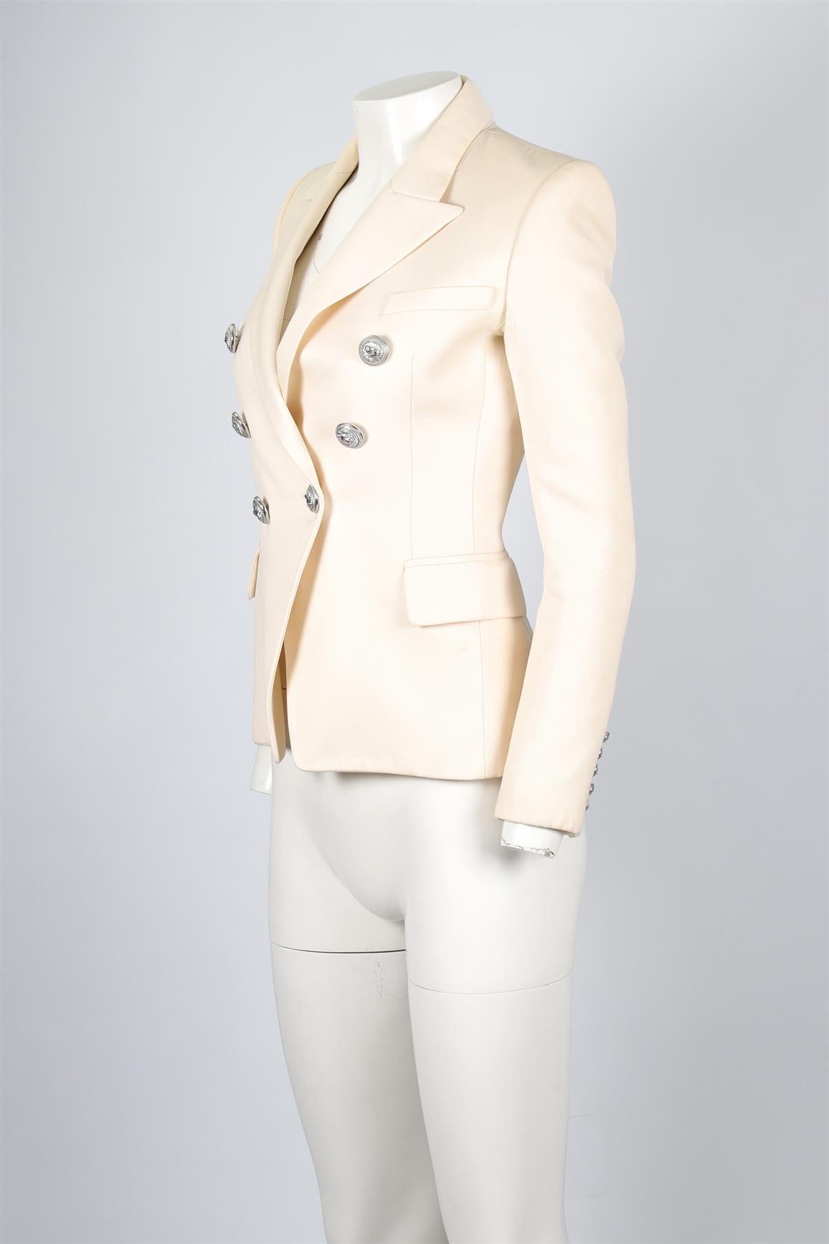 BALMAIN IVORY WOOL BLAZER FR 34 UK 6