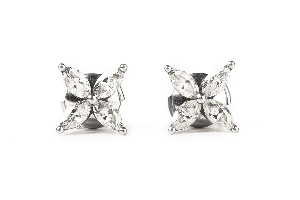 TIFFANY & CO. VICTORIA MEDIUM 0.92 CT DIAMOND AND PLATINUM EARRINGS