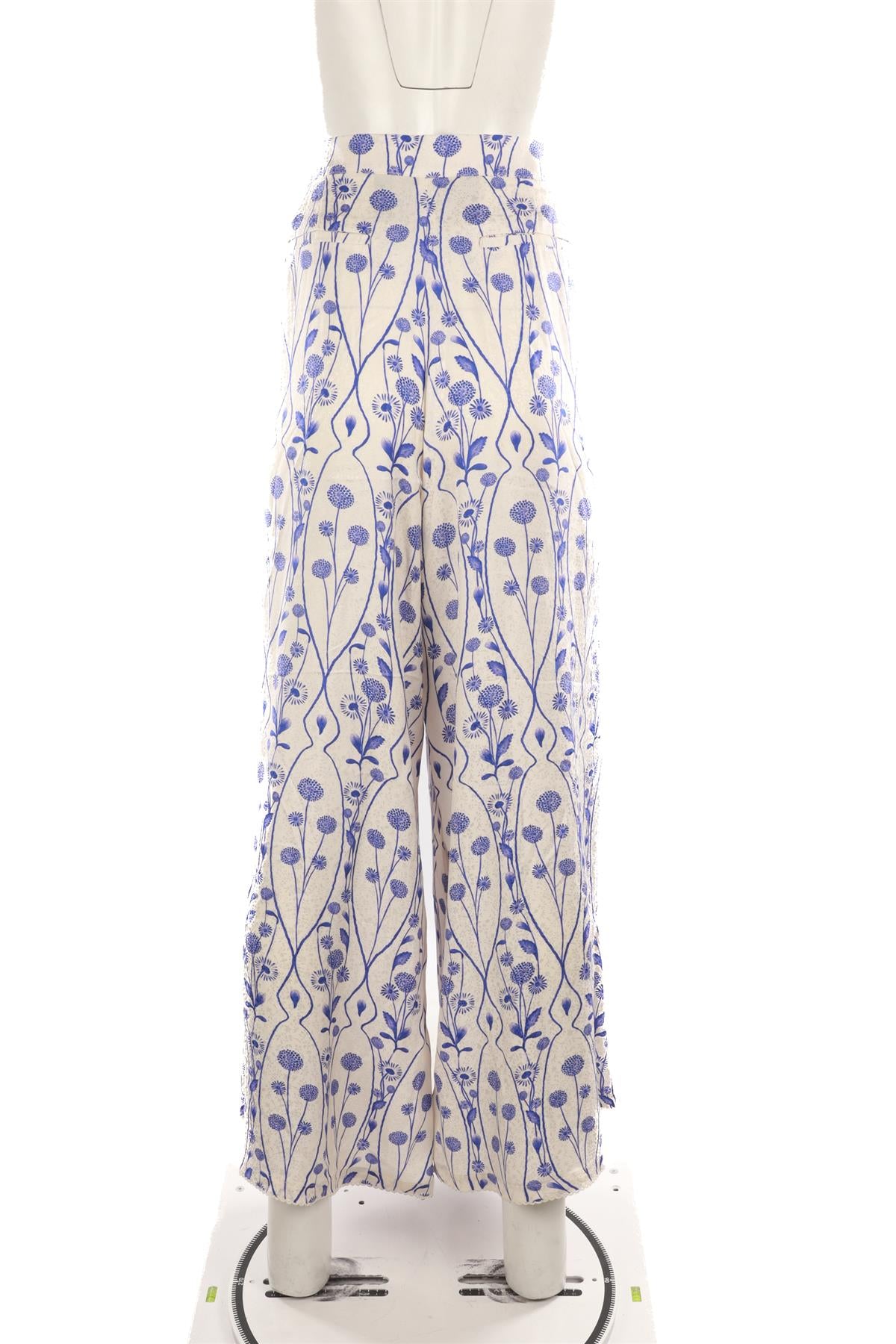 AGUA BENDITA CREAM SILK WIDE LEG PANTS LARGE