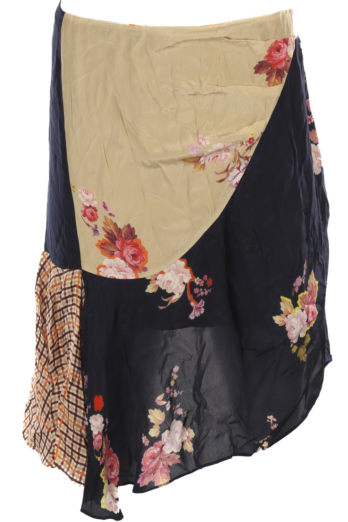 PREEN BY THORNTON BREGAZZI MULTI SATIN MIDI SKIRT SMALL