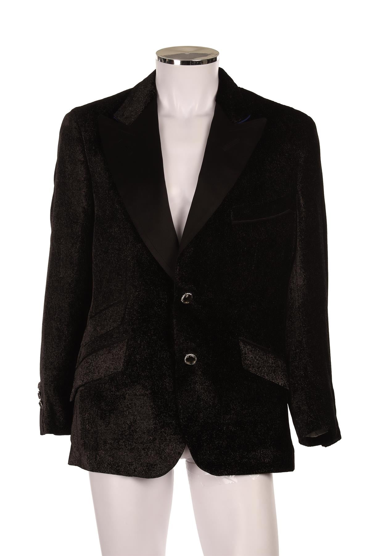 ANGELO GALASSO BLACK MEN'S BLAZER IT 56 UK 46