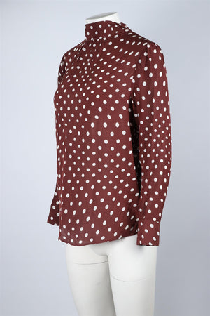 ALEXA CHUNG BROWN CHIFFON TOP UK 10