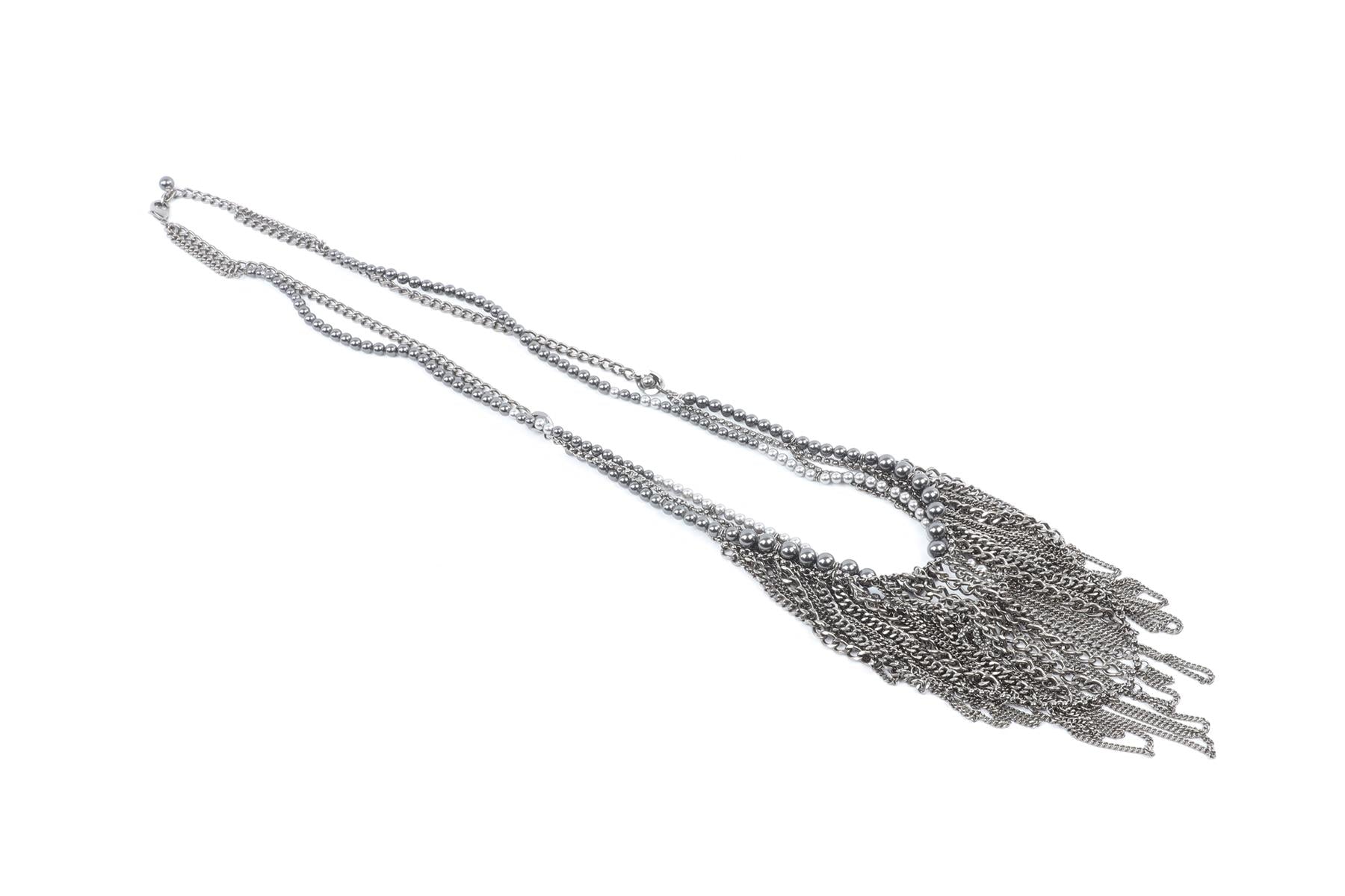 CHANEL GREY 2015 CC CHAIN NECKLACE