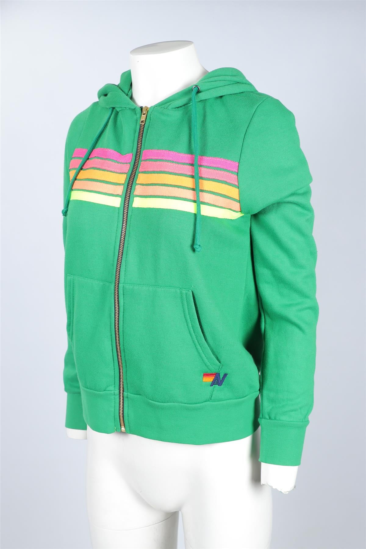 AVIATOR NATION GREEN COTTON HOODIE X-LARGE