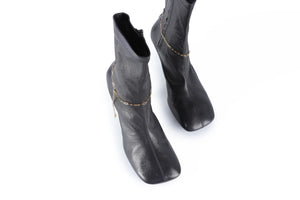 BURBERRY BLACK LEATHER ANKLE BOOTS EU 38.5 UK 5.5 US 8.5