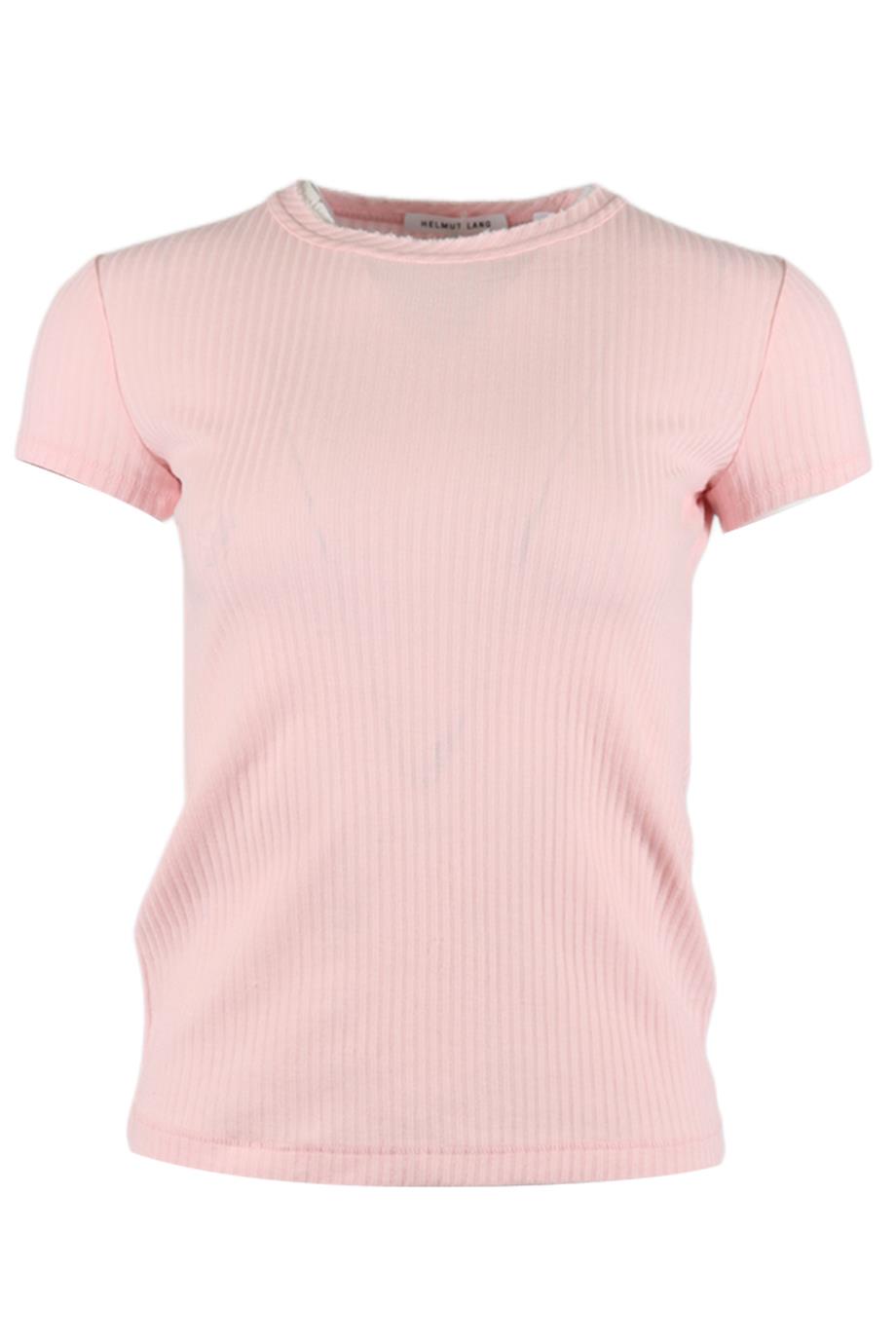 HELMUT LANG RIBBED COTTON T-SHIRT XSMALL
