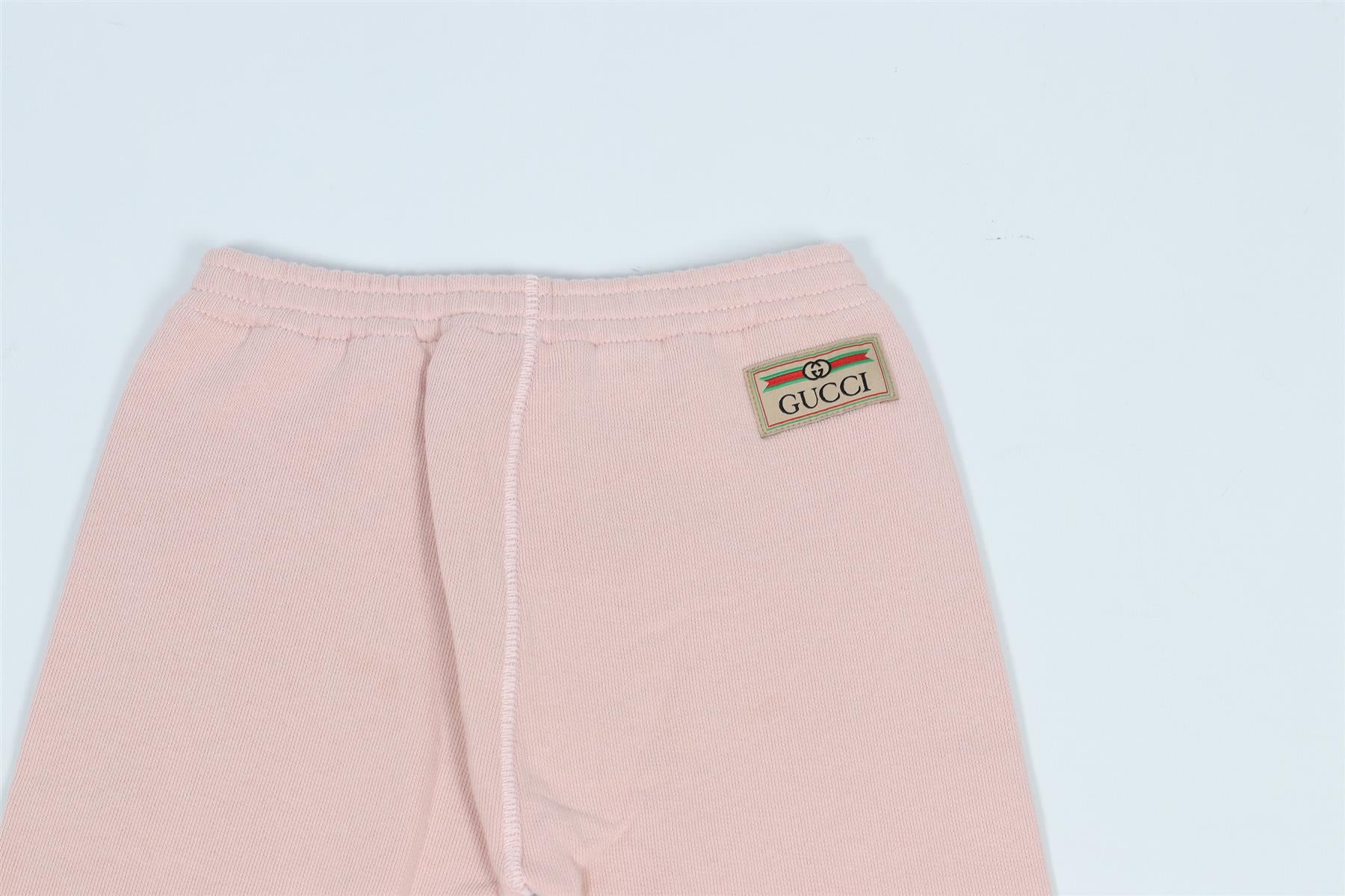 GUCCI PINK BABY GIRLS COTTON PANTS 12-18 MONTHS