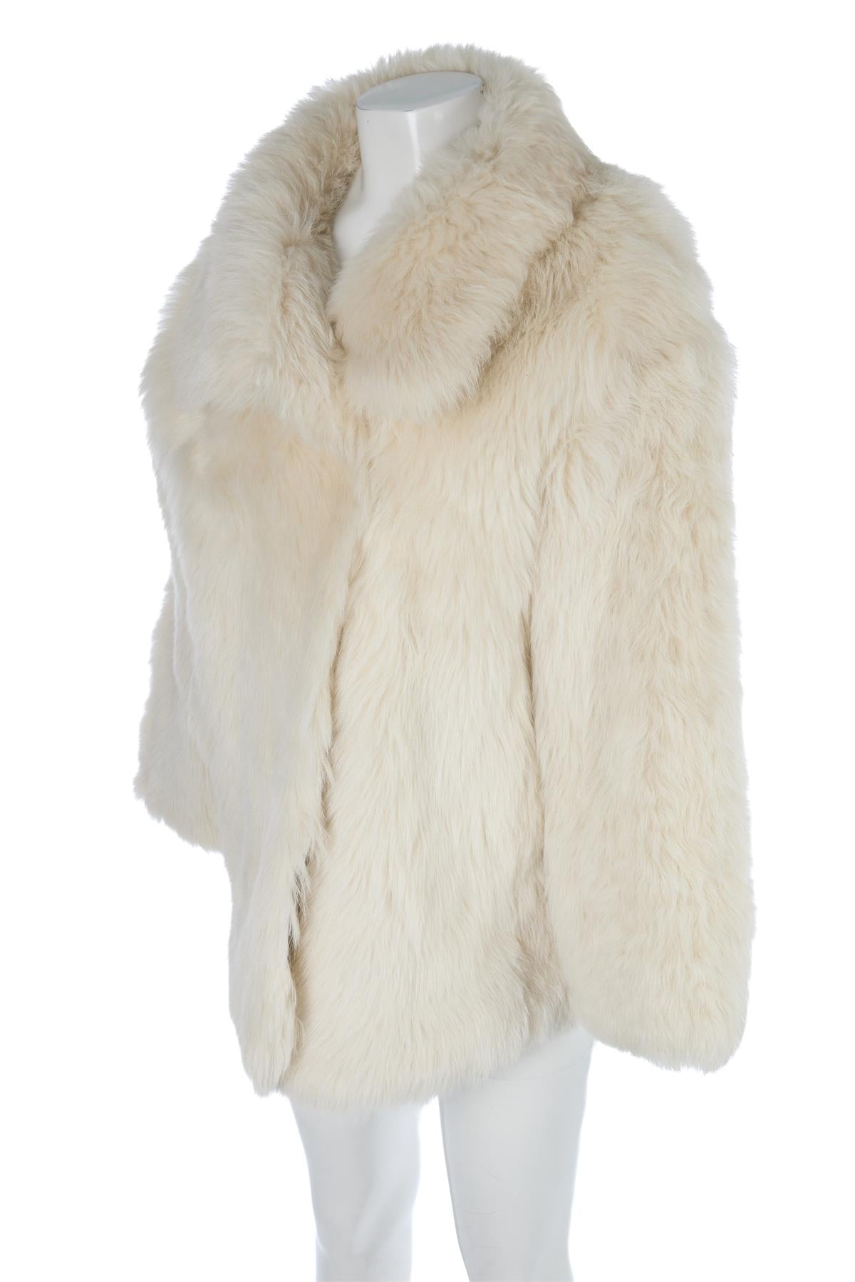 MINT VELVET IVORY SHEARLING JACKET SMALL/MEDIUM