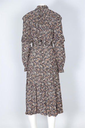 ULLA JOHNSON BLUE SILK MAXI DRESS US 10 UK 14