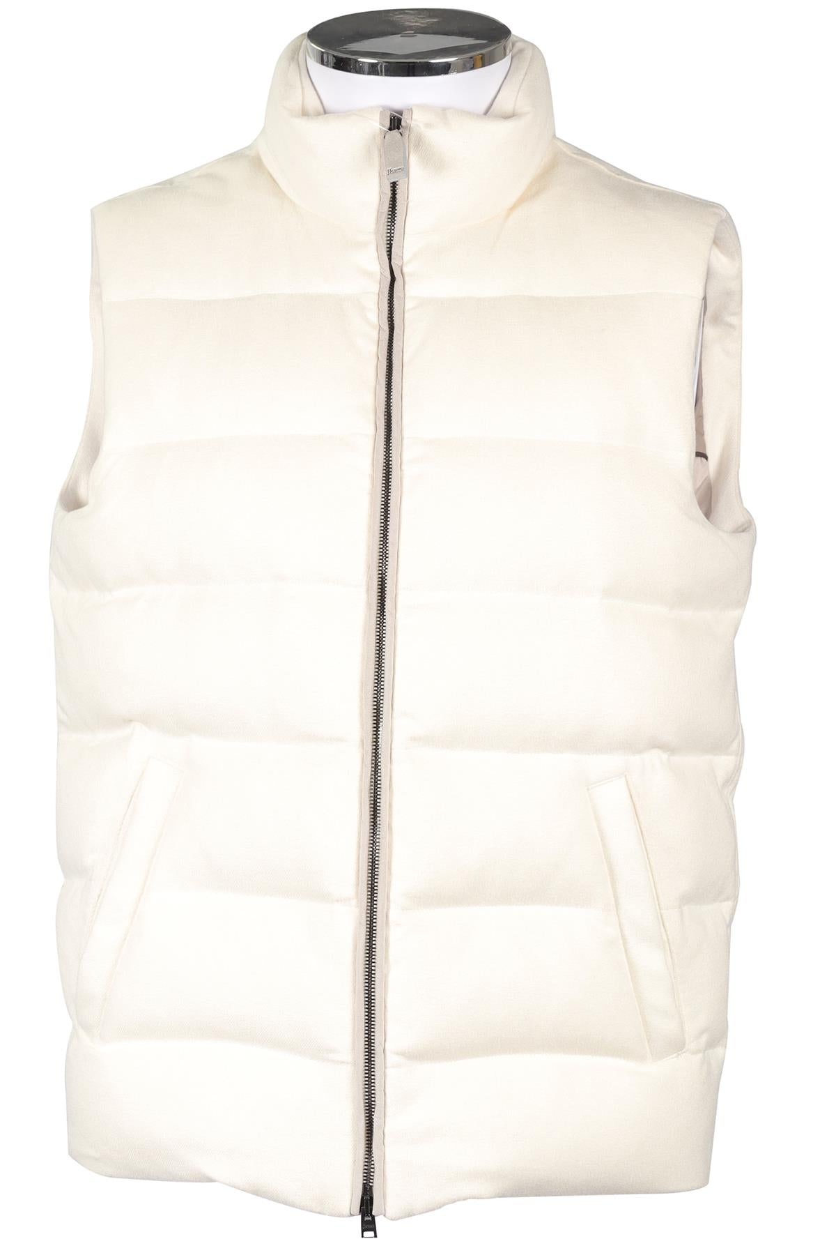 HERNO WHITE MEN'S PADDED CASHMERE GILET IT 50 UK/US CHEST 40