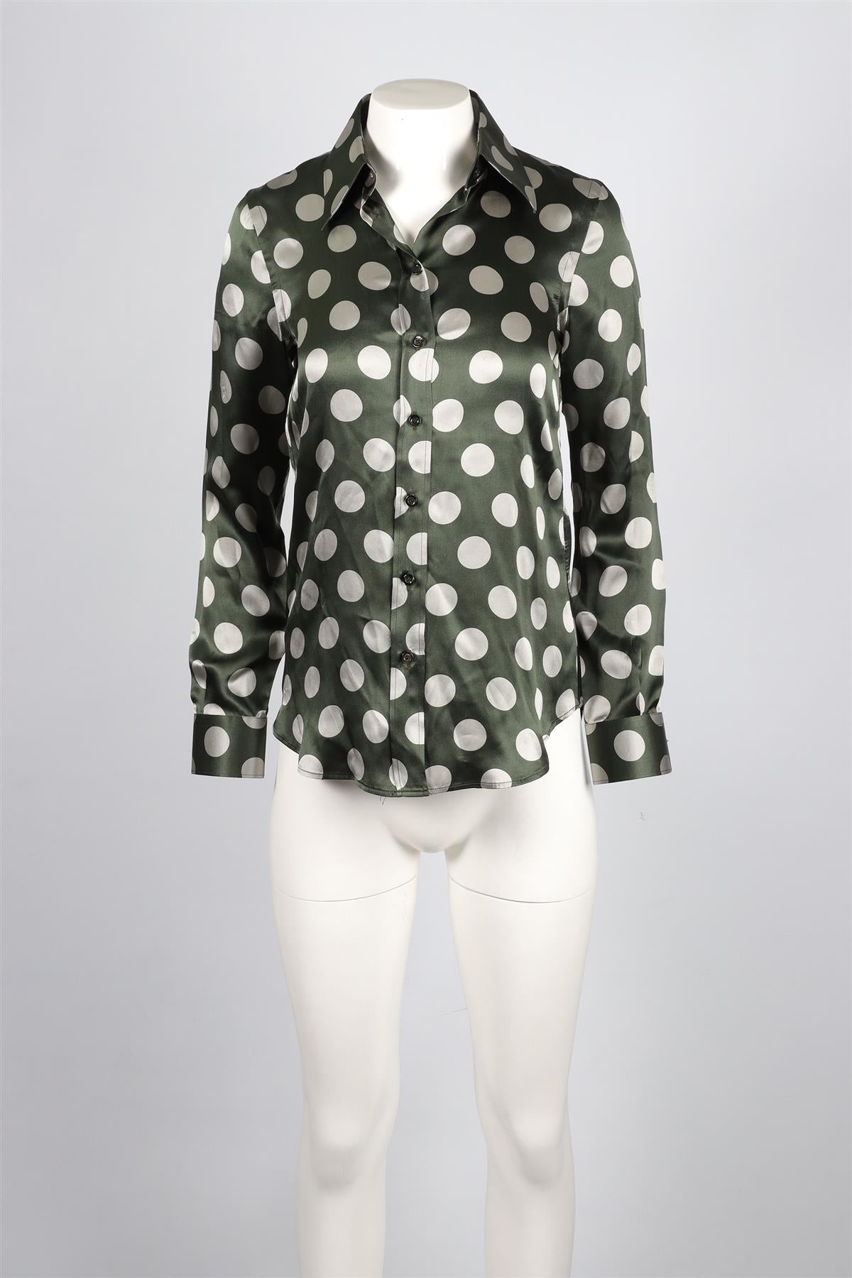 MOSCHINO GREEN SILK SHIRT SMALL