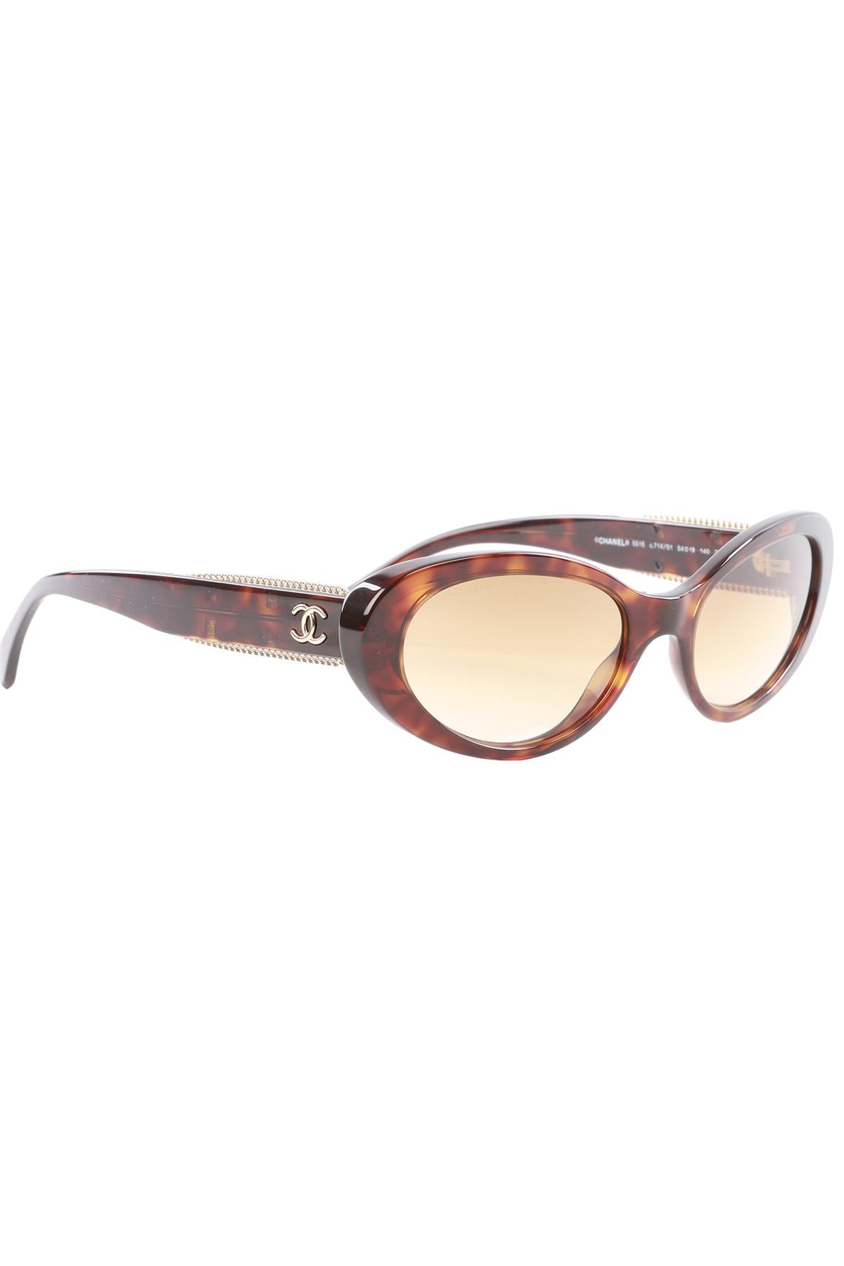 CHANEL BROWN CAT EYE ACETATE SUNGLASSES