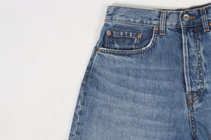 GRLFRND BLUE HIGH RISE DENIM SHORTS W28 UK 10