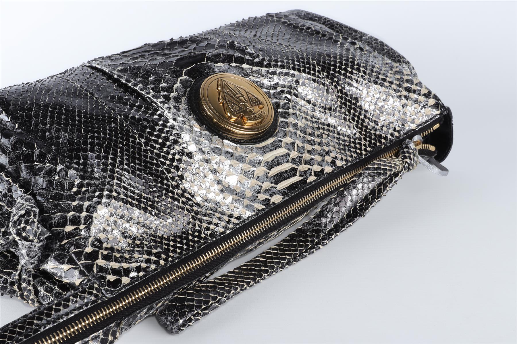 GUCCI BLACK HYSTERIA PYTHON CLUTCH
