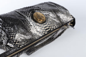 GUCCI BLACK HYSTERIA PYTHON CLUTCH