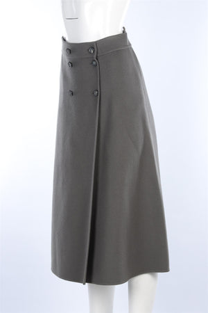 LORO PIANA GREEN CASHMERE MIDI SKIRT IT 40 UK 8