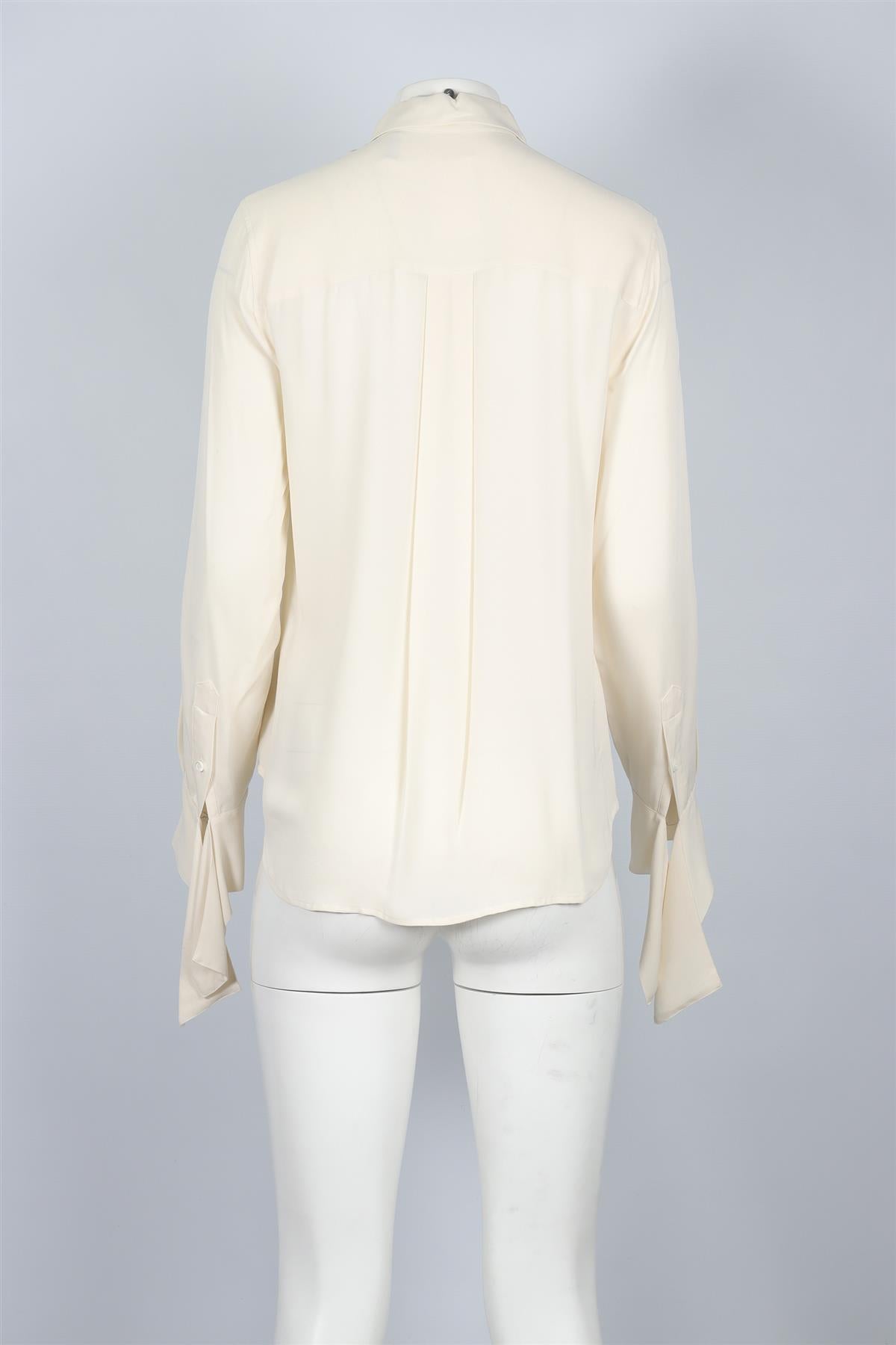 THEORY CREAM SILK SHIRT SMALL