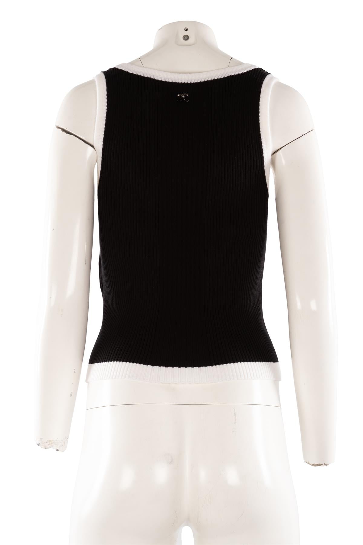 CHANEL BLACK 2025 COTTON TOP FR 40 UK 12