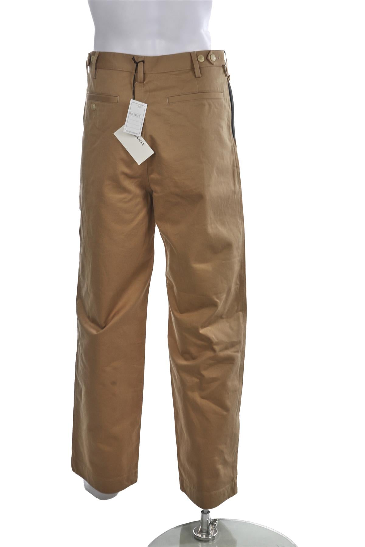 AURALEE BROWN COTTON MENS WIDE LEG PANTS SMALL