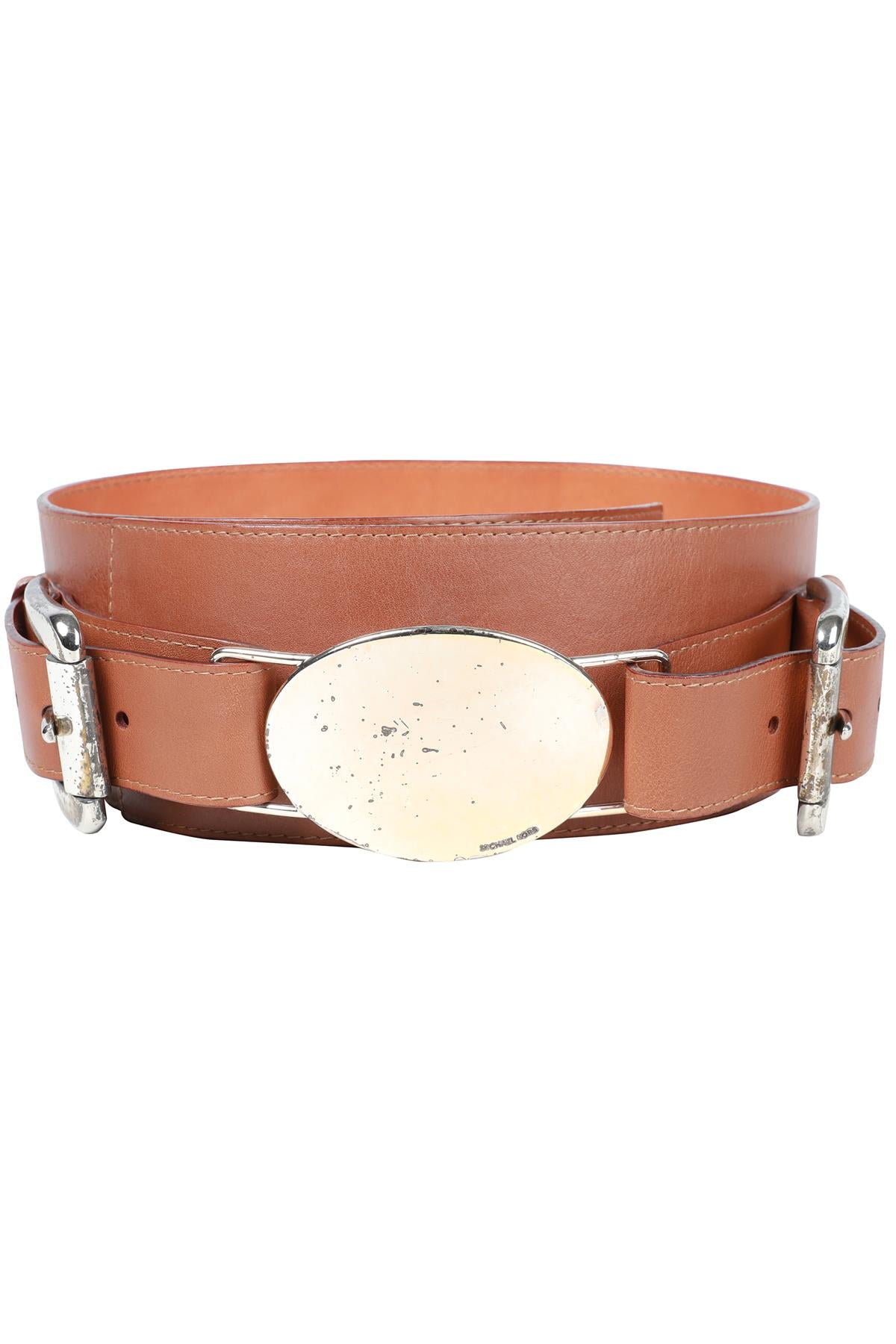 MICHAEL KORS BROWN LEATHER WAIST BELT SMALL