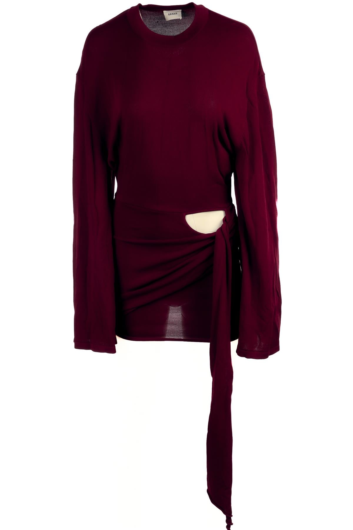 ARAKII MAROON KNIT MINI DRESS SMALL