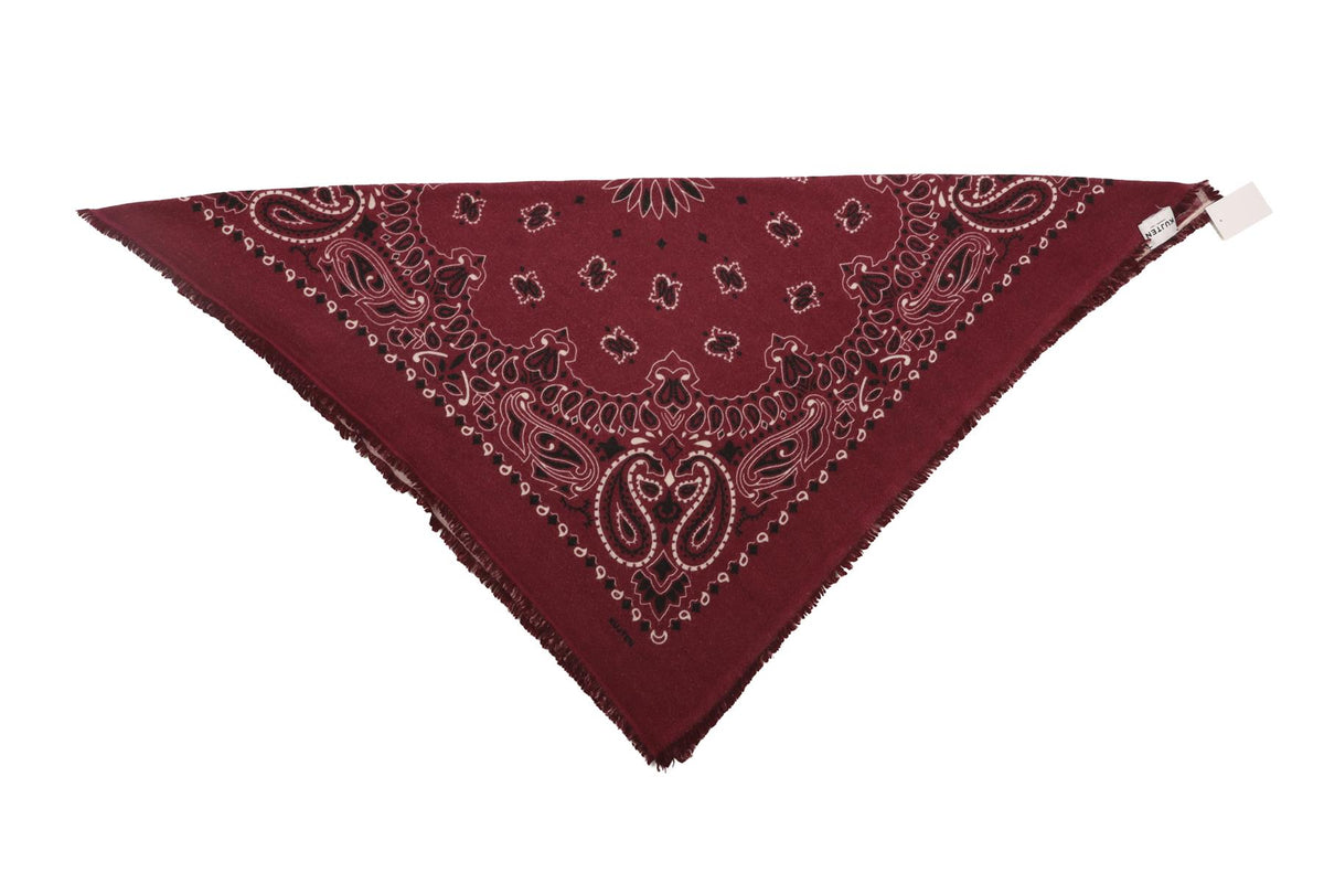 KUJTEN BURGUNDY CASHMERE SCARF