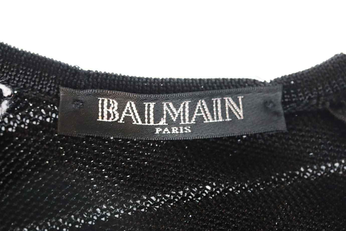 BALMAIN BLACK KNIT MINI DRESS FR 42 UK 14