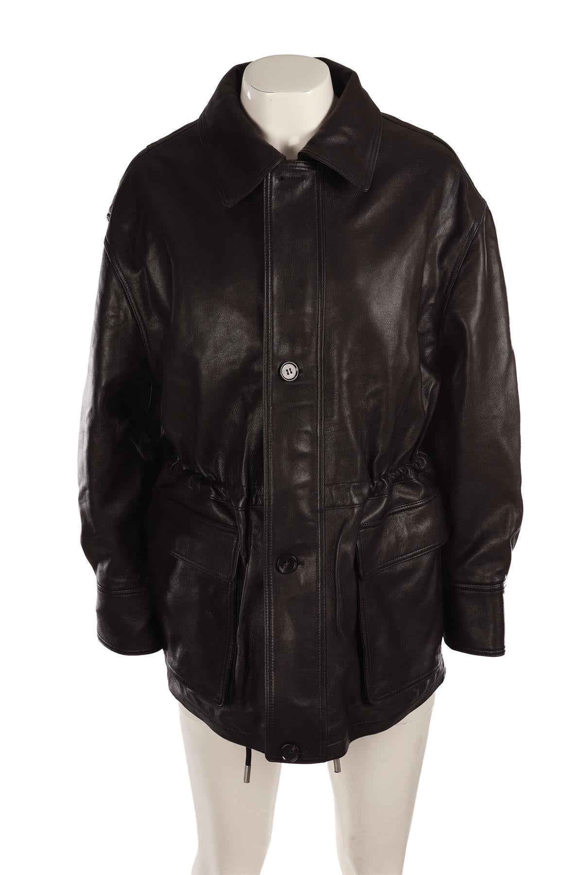 ARMA BLACK LEATHER JACKET FR 38 UK 10